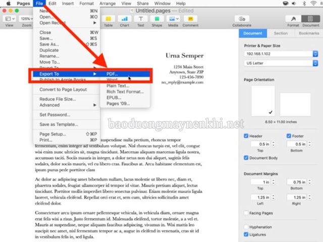 cách chuyển file word sang pdf trên macbook