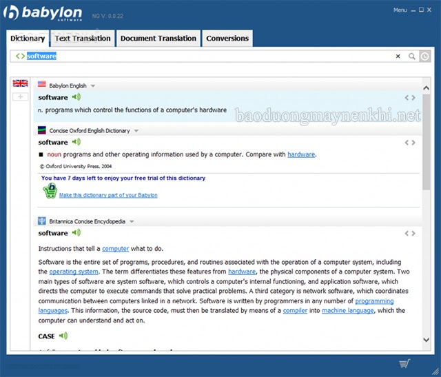 Babylon 10 Premium Pro một trong các phần mềm dịch tiếng anh chuẩn