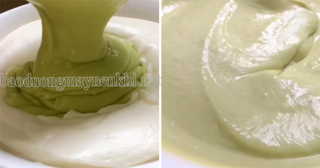 Trộn whipping cream với bơ sầu riêng 
