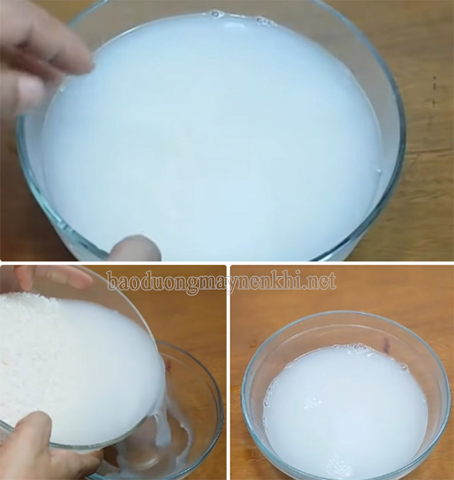 Vo gạo để lấy nước