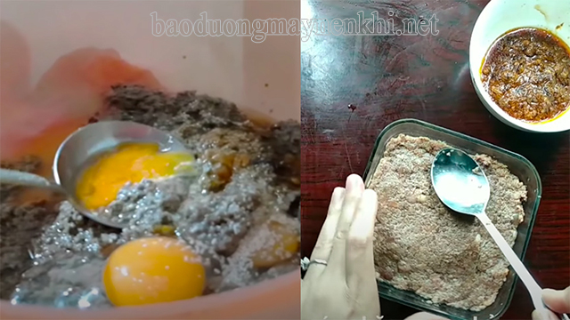 Trộn nước sốt cua với trứng