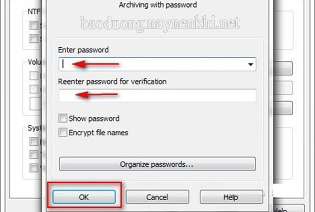 Đặt mật khẩu gaiir nén file