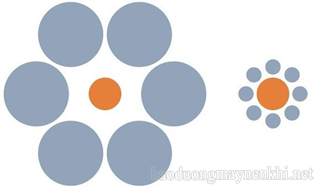 Thực ra 2 hình tròn màu cam có cùng kích thước