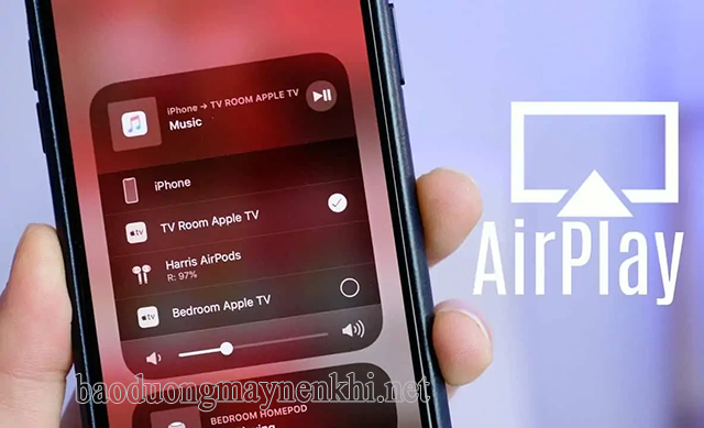 AirPlay là tính năng dùng để truyền tải âm thanh, video, hình ảnh giữa các thiết bị có kết nối cùng mạng Wifi